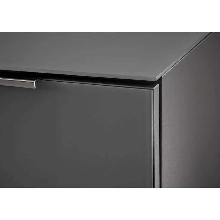 Kommode SANTORIN Anthrazit mit Glasfront, Schrank Korpus in Anthrazit mit Oberboden in Glas-mit viel Stauraum für Ihren Wohnbereich - 90 x 99 x 40 cm (B/H/T) – Bild 4