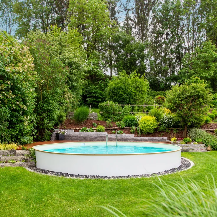 Steinbach Stahlwand Swimming Pool "Styria rund", blaue Poolfolie, Ø 500 x 120 cm – Bild 3