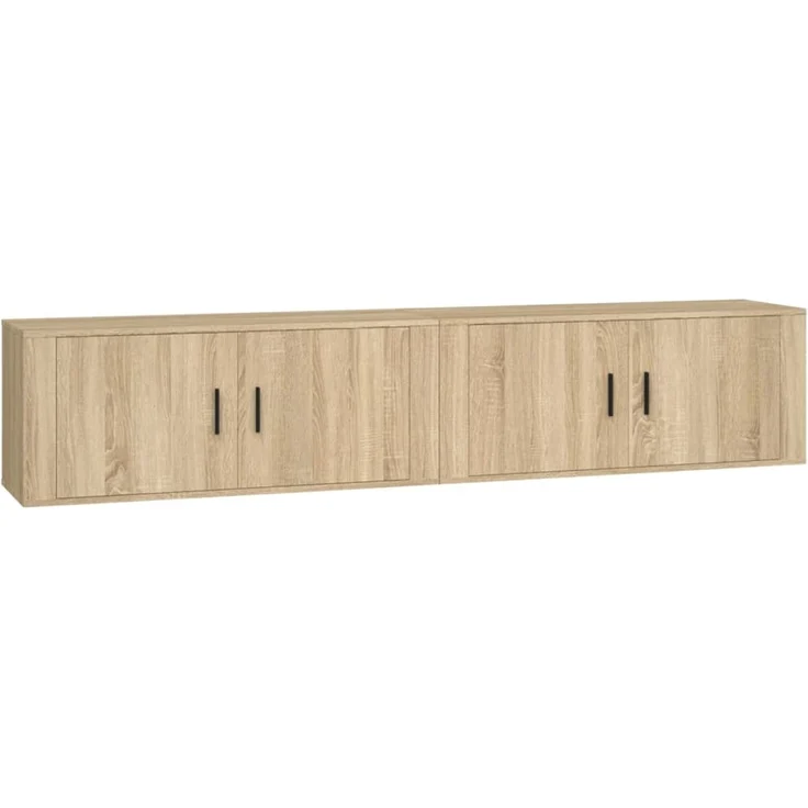 2 pcs TV-Wandschrank, TV Hängeboard Hängeschrank Sonoma-Eiche 100x34,5x40 cm – Bild 2