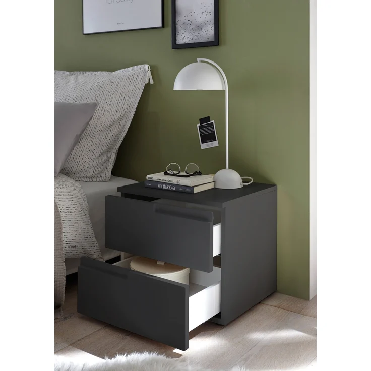 Nachtkommode >Spice< (BxHxT: 46x42x40 cm) in Graphit matt - 46x42x40cm (BxHxT) – Bild 3
