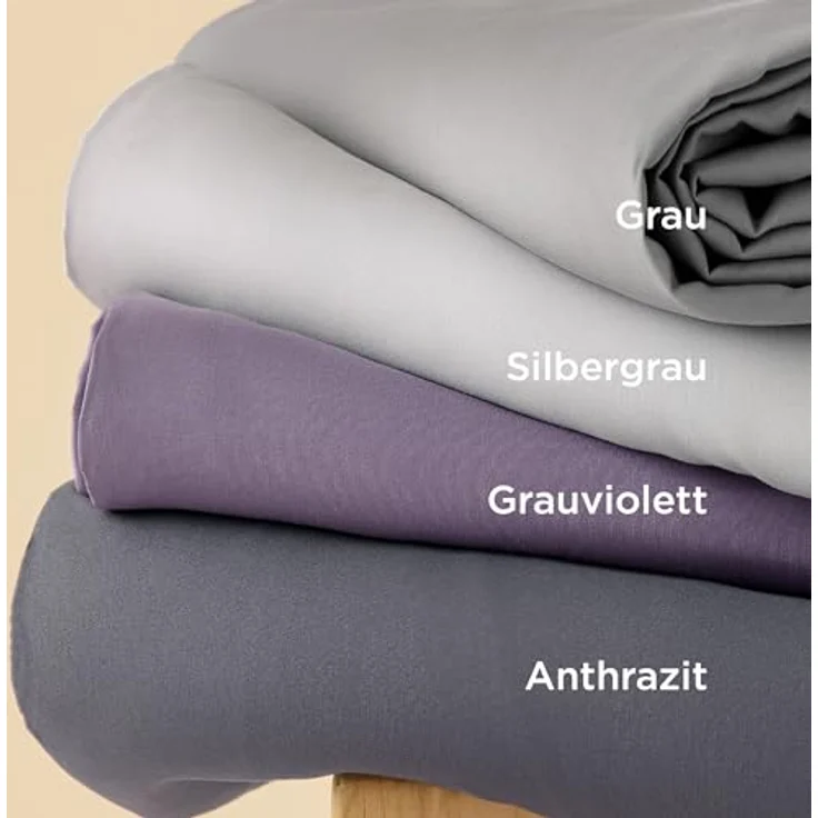 BEDSURE Bettwäsche 155x220 3teilig Anthrazit - Bettwäsche Grau 1 Bettbezug 155x220 cm + 2 Kissenbezüge 80X80 cm, ÖKO-TEX Bettwäsche-Sets Polyester Mikrofaser mit Reißverschluss – Bild 10