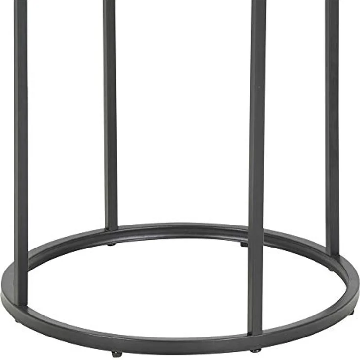 Selsey KRAPINA - Beistelltisch / Couchtisch im Industrial-Style , Holzoptik mit Metallgestell in Schwarz, rund 40 cm – Bild 4