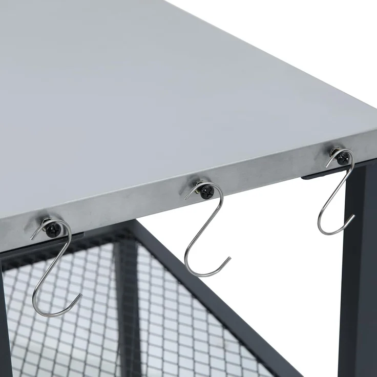 TAINO NETIS Grillwagen Grilltisch Rollwagen Grillständer klein mit Rollen Outdoor Balkon Garten Terrasse Schwarz – Bild 4