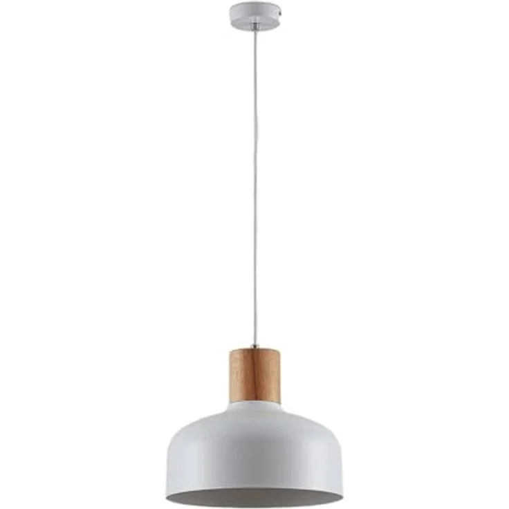 LINDBY Hängeleuchte Carlise mit Holzelement, Pendelleuchte für Wohnzimmer und Esszimmer, gemütliche Atmosphäre – Bild 1