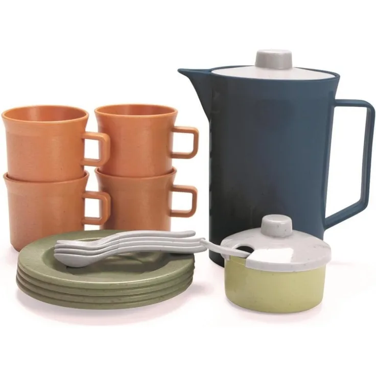 No plastic! Bio Kaffeeservice für die Kinderküche, 17-teilig, aus Bio Kunststoff, von Dantoy
