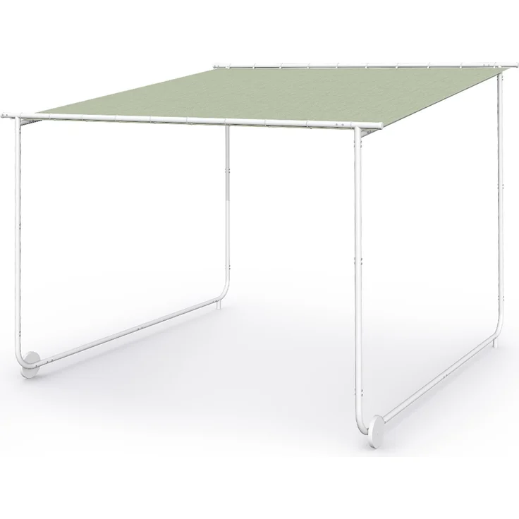 Nantes Pavillon Gazebo Sonnendach 3x3 m Polyester Stahlrahmen UV50+ Bodenrollen Dunkelgrau – Bild 12