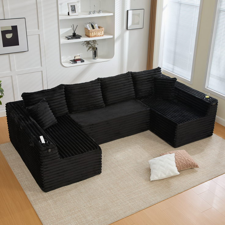 ZUBALIYA Wohnlandschaft 155x88 cm, mit Samtbezug, mit Cordbezug, mit breiten Armlehnen, mit Schaumstoffpolsterung – Bild 11