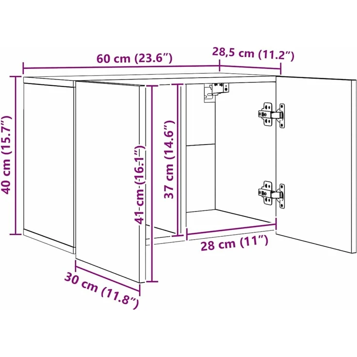 vidaXL TV-Wandmöbel 5 Stück Schwarz Eichen-Optik Holzwerkstoff 3402772 – Bild 10