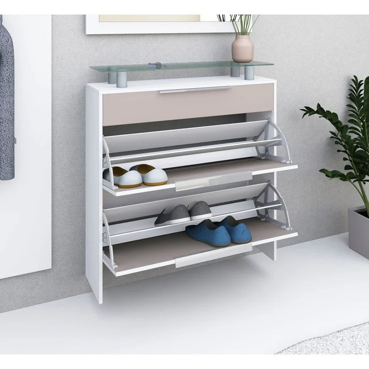 borchardt Möbel Garderoben-Set Oliva, (3-tlg), mit hängendem Schuhschrank, Paneel und Spiegel – Bild 3