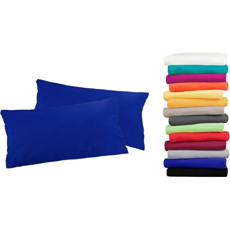 MOON Kissenbezug / Seitenschläferkissenbezug, 2er Pack, 100% Baumwolle, Linon, Royalblau, 40x40 – Bild 5