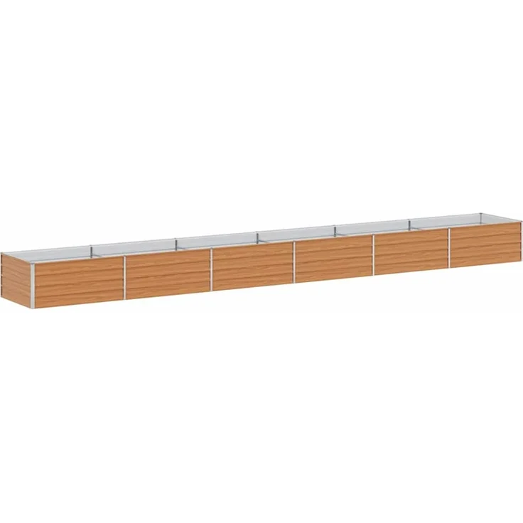 vidaXL Hochbeet Hellbraun 600 x 80 x 45 cm Verzinkter Stahl 42017342 – Bild 6
