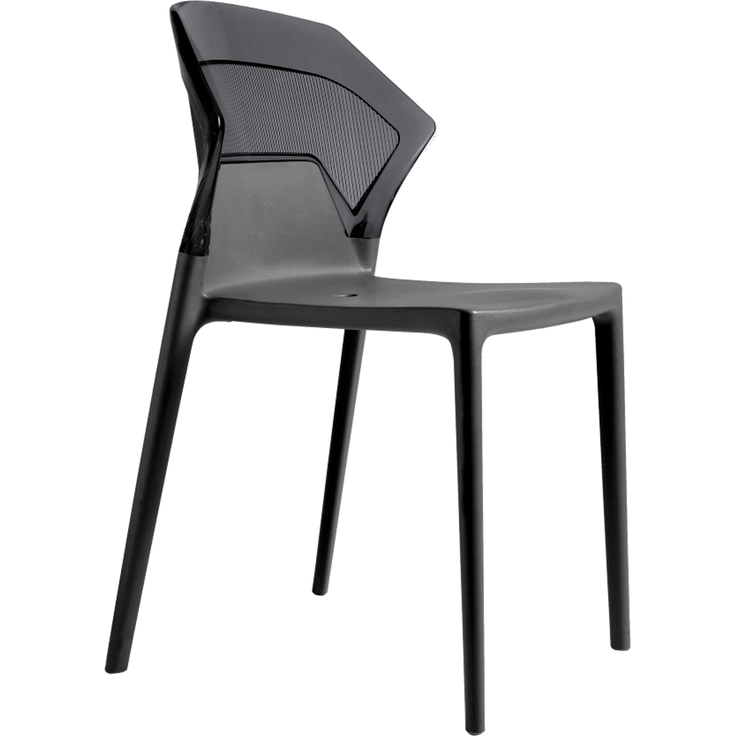 Papatya Ego-S Stuhl Anthrazit Stuhlsitz, Oberteil transparent grau