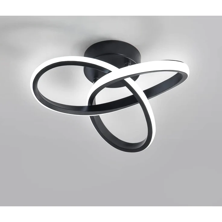 Goeco LED Deckenleuchte, Deckenlampe 20W 2200LM, LED Lampe Schwarz für Wohnzimmer Schlafzimmer Flur Küche Balkon, Durchmesser 25cm, Dimmbar 3000K / 4500K / 6500K