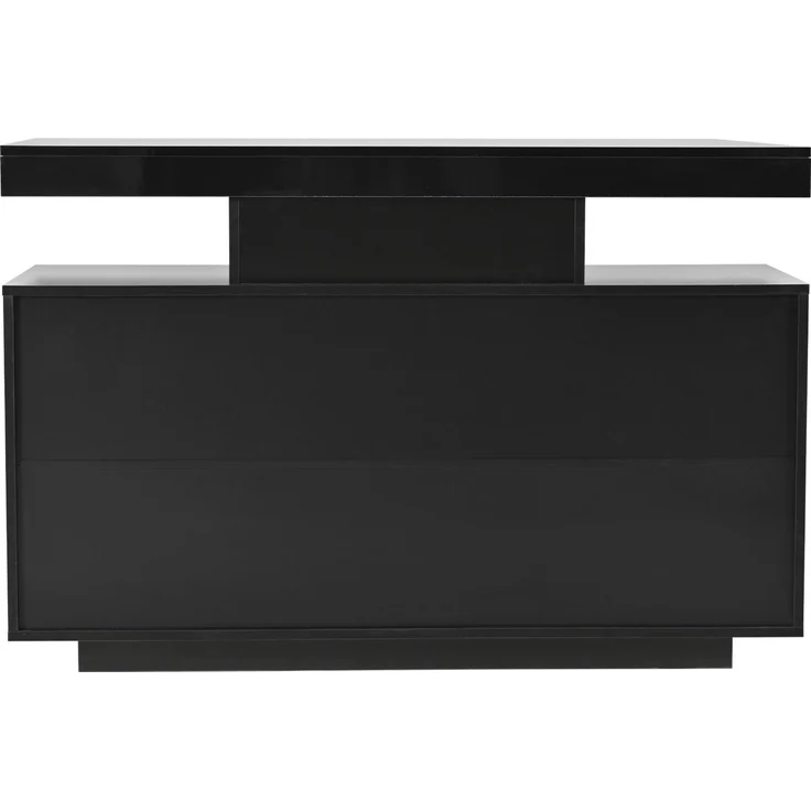 DESVIAE Sideboard mit RGB-LED-Beleuchtung und 3 Schubladen 120x80x40 cm Spanplatte Schwarz – Bild 9
