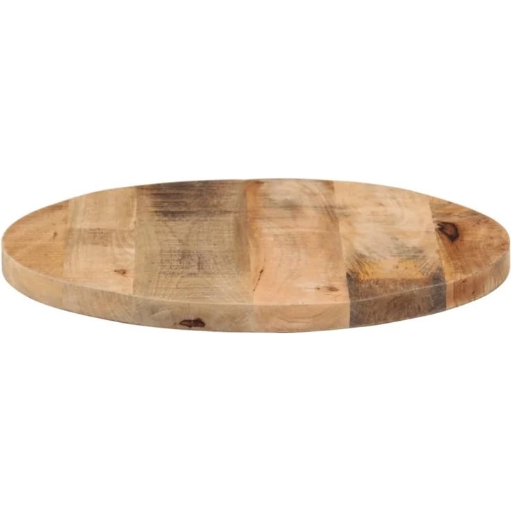vidaXL Tischplatte Ø 60x1,5 cm Rund Raues Massives Mangoholz 370006 – Bild 5