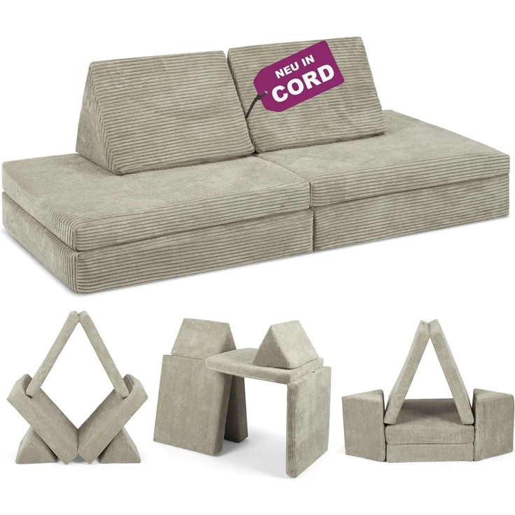 Linodino Kindersofa Spielsofa I aus Schaumstoff Bausteine I Spielcouch für Kinder, 3 Jahre Garantie – Bild 1