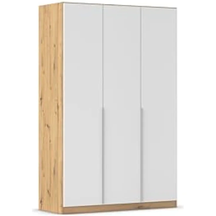 Rauch Möbel Alabama, Kleiderschrank für Schlafzimmer, Kinderzimmer, Wohnzimmer, Garderobe, Flur, 3-türig, mit Zubehör Classic, Farbe Weiß/Eiche Artisan, Holz, Breite 136 cm