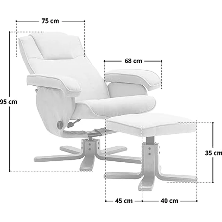 SVITA Relaxsessel CHARLES (Set, 2-St, Relaxsessel mit Hocker), 360° drehbar,mit Fußablage,Wippmechanismus,bequem gepolstert – Bild 4
