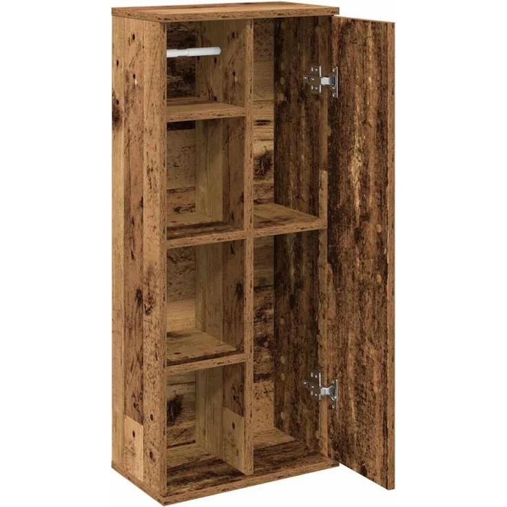 Badezimmerschrank mit Rollenhalter Altholz-Optik 39 x 22 x 90 cm – Bild 5