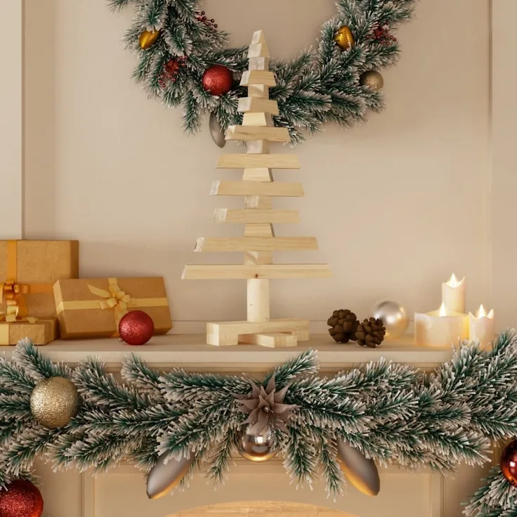 vidaXL Weihnachtsbaum Holz zum Schmücken 60 cm Massivholz Kiefer 357993