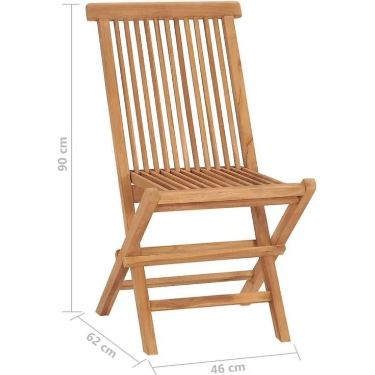 vidaXL Klappbare Gartenstühle 6 Stk. Massivholz Teak 3096591 – Bild 2