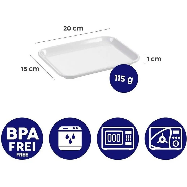 Ornamin Tablett Schür FESTOPAS® Instrumententablett XS für Praxis, Klinik & Labor, Kunststoff, 20 x 15 cm l Instrumentenschale l Labortablett l Laborschale – Bild 2