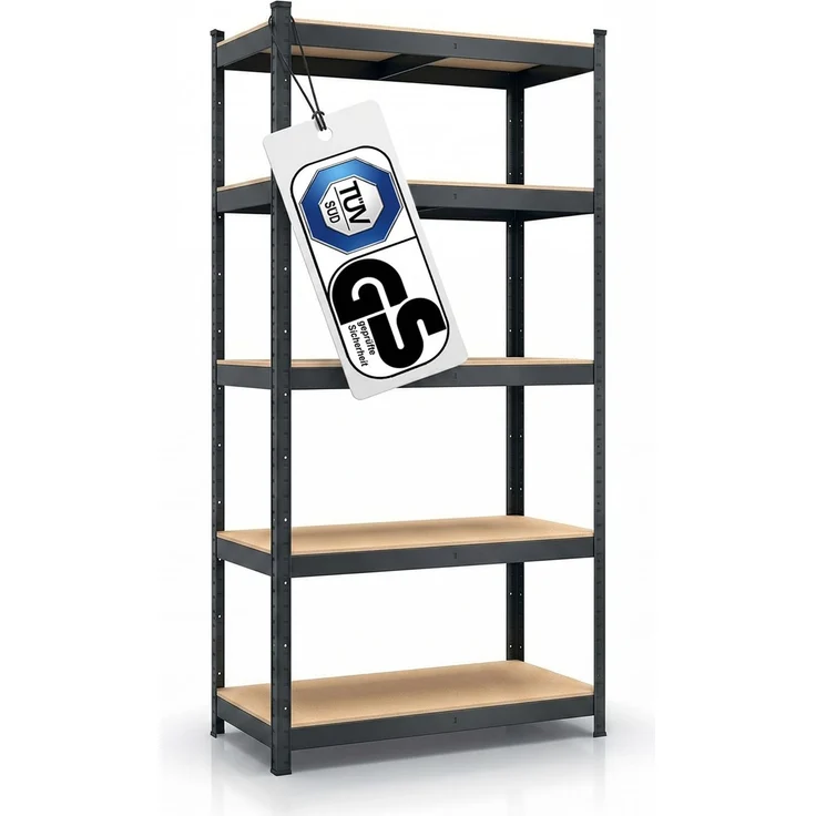 BELKO® Schwerlastregal C114 Anthrazit, 180x90x40 cm, Lagerregal & Kellerregal, Metallregal mit 5 Böden, Steckregal bis 875kg extrem belastbar (175kg pro Ebene), Werkstattregal