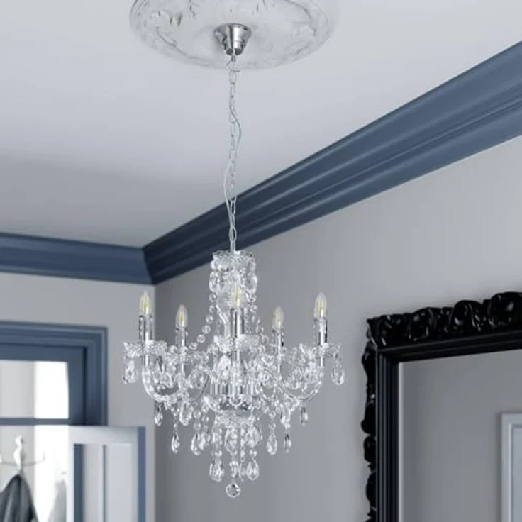 Lindby Kronleuchter Merida, Transparent IP20, 5 x 40 W – Bild 4