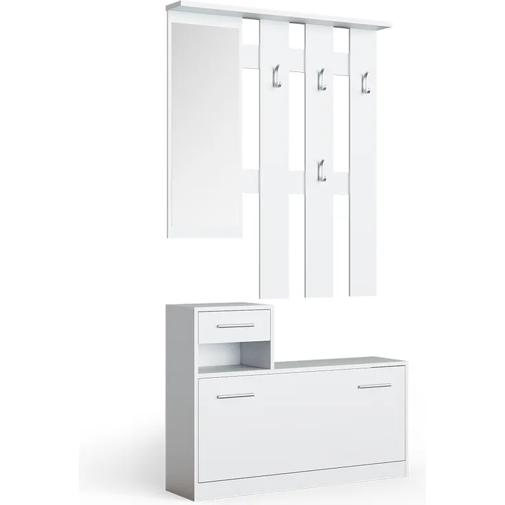 Garderobe Billy Weiß 25 x 191 cm Vicco