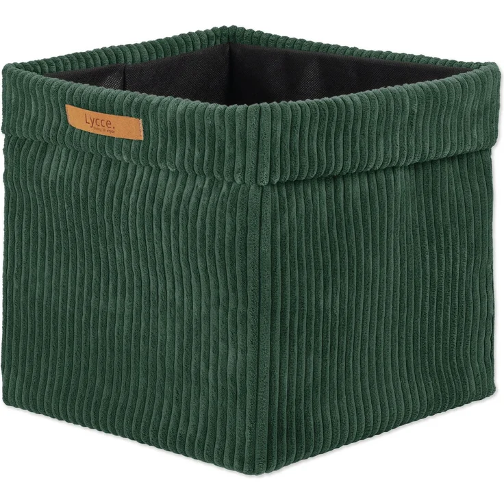Lycce faltbare Aufbewahrungsbox - Cord, passend für Kallax Regal, abnehmbarer Bezug, robust, formstabil Grün 31x33x33cm – Bild 1