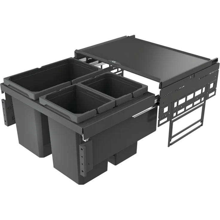 Naber 8013305 Abfallsammler Cox® Base 360 S/600-3 ohne Biodeckel, anthrazit / 60 cm Schrankbreite