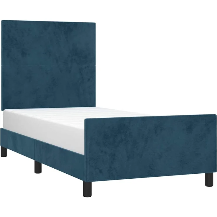 Einzelbettgestell Design für Erwachsene ohne Matratze Dunkelblau 80x200 cm Samt d4387e – Bild 3
