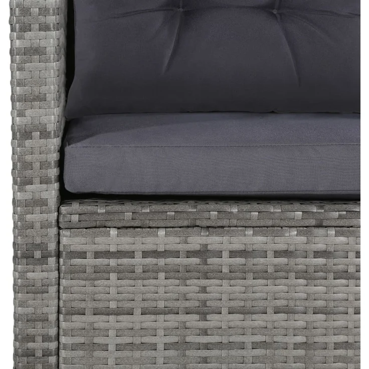 vidaXL 6-tlg. Garten-Lounge-Set, mit Auflagen, Poly Rattan Grau – Bild 6