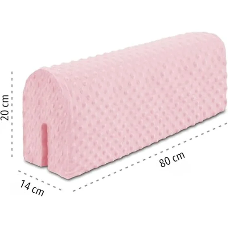 Bezug für Bettkantenschutz für Kinderbetten 80 cm - Schutz für Bettrahmen baby bett rausfallschutz boxspringbett bettgitter Kantenschutz Kinder Babybett Rosa – Bild 3
