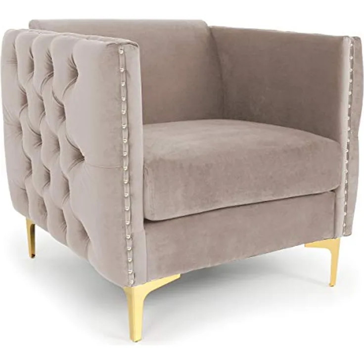 Menzzo Joshua Sessel mit Samtbezug Taupe