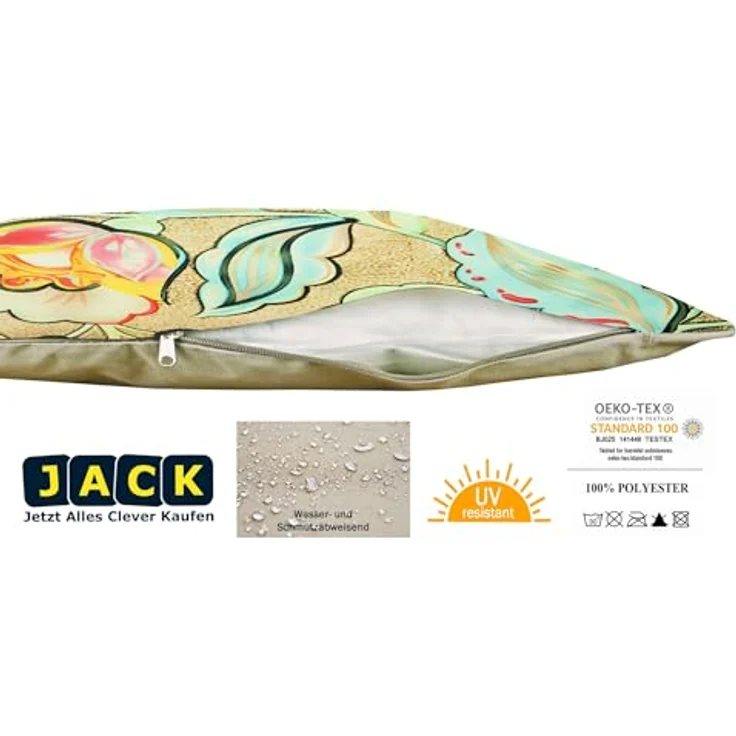 JACK Dekokissen Outdoor Lounge Kissen 30x50cm Motiv inkl. Füllung, mit Lotus-Effekt, Robust, Strapazierfähig, für Innen & Außen geeignet – Bild 4
