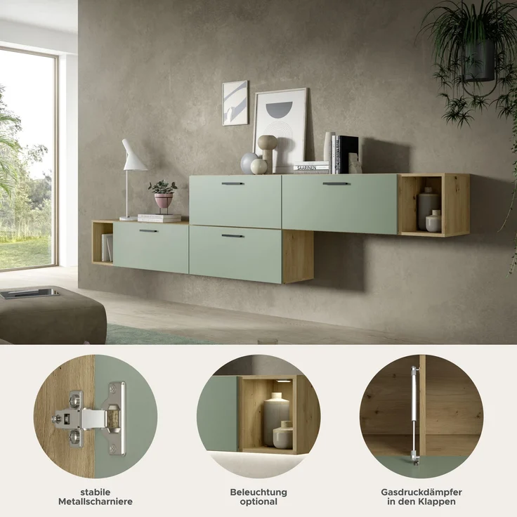 The One Wohnkombination in Smoke Green Nachbildung – Bild 6