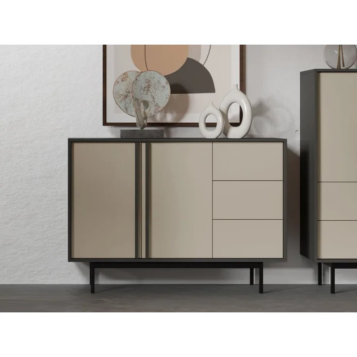 Compleo Kommode mit 2 Türen, Modern Elegant Design, Breite: 123 cm MALTS