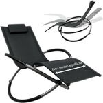 Schaukelliege Sonnenliege Liegestuhl XXL 200kg belastbar in Anthrazit Faltbar Gartenliege Relaxliege Strandliege Schaukelstuhl Balkonliege Terrassenliege