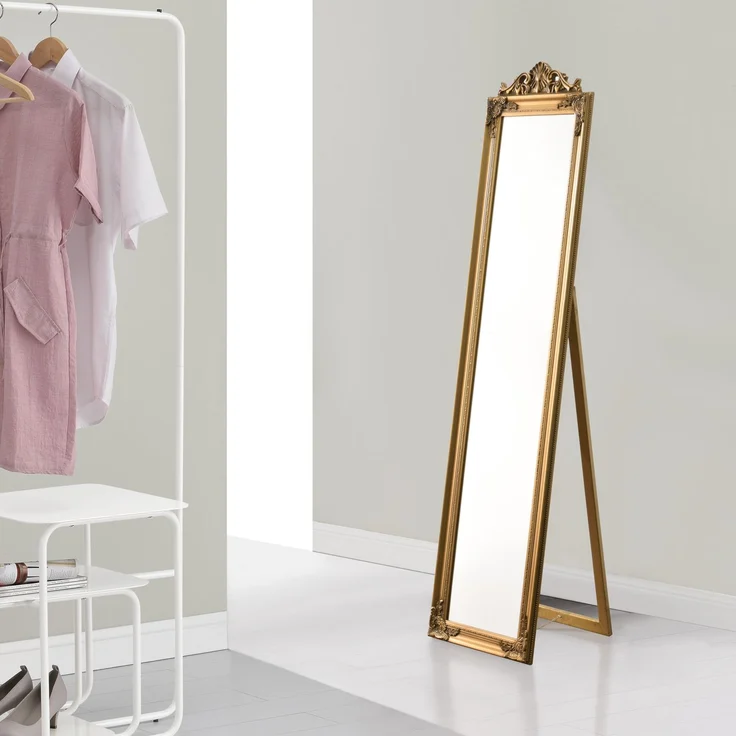 Standspiegel Arezzo 160x40 cm Gold [en. casa] – Bild 1