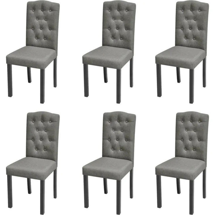 vidaXL Esszimmerstühle 6 Stk. Grau Stoff [272247]