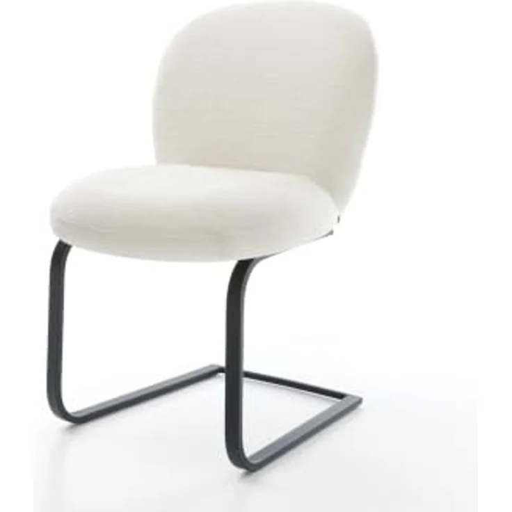 Freischwinger Nube-Flex Bouclé Soft Beige Freischwinger flach Schwarz Taschenfederkern – Bild 2