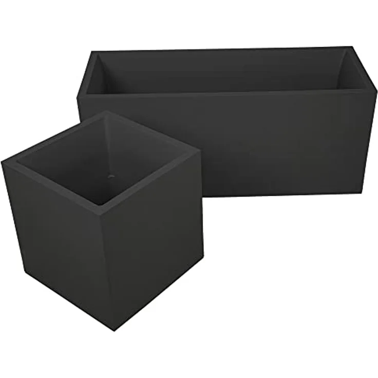 ONDIS24 Blumentopf Pflanzkübel rechteckig Vulkan Blumenkasten, mit Wasserspeicher Blumenkübel Basalt 57L+21L – Bild 4