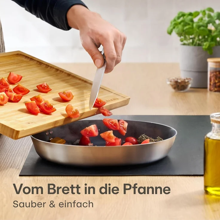 Praknu Schneidebrett XXL Schneidebrett aus Bambus Holz - Extra Groß, Bambus, (kein Set, 1-St), langlebig – Bild 5