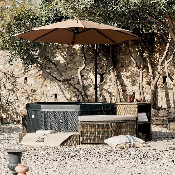 NetSpa 'Octopus' Outdoor-Whirlpool, halbstarr, achteckig, 193 x 73 cm, schwarz, für 4-6 Personen – Bild 3