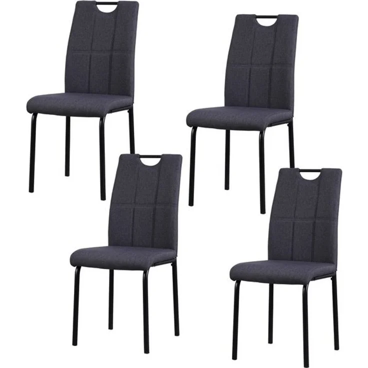 HTI-Living Polsterstuhl Esszimmerstuhl Denton Webstoff Grau 4er-Set (Set, 4 St), Polsterstuhl – Bild 2