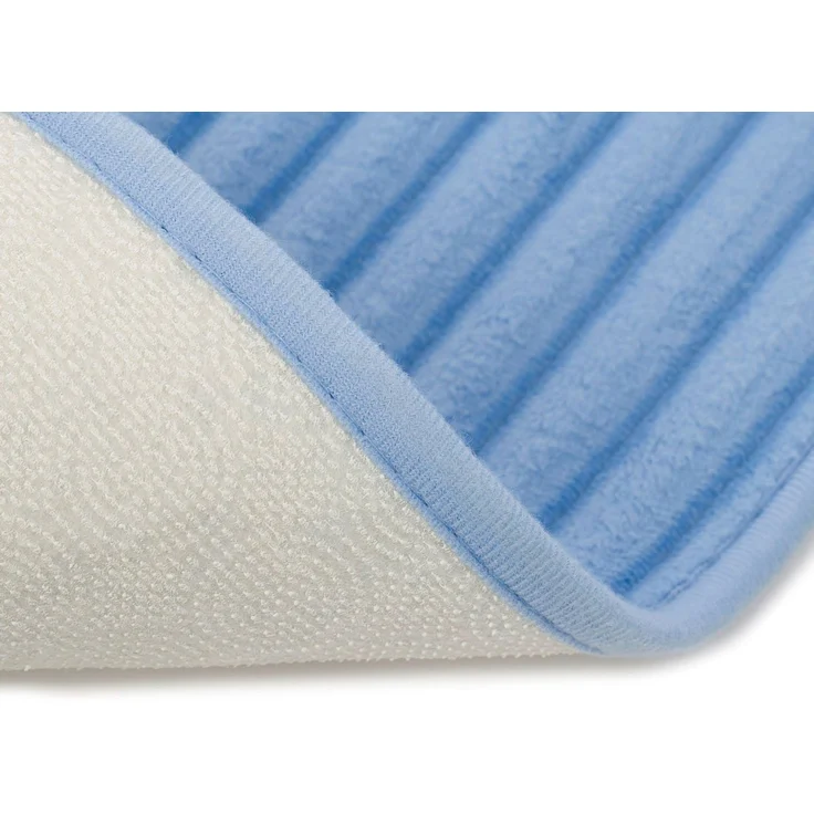 Gözze Badematte Berlin, Höhe 7 mm, rutschhemmend beschichtet, fußbodenheizungsgeeignet, Polyester, rechteckig, Badteppich, Uni Farben, Cord Optik, waschbar – Bild 3