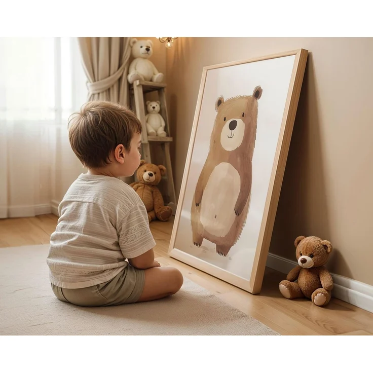 JUSTGOODMOOD Poster Premium ® Giraffe Löwe Bär Biene Schwein Schaf Kinderzimmer, A Giraffe (1 St), verschiedene Größen wählbar – Bild 4