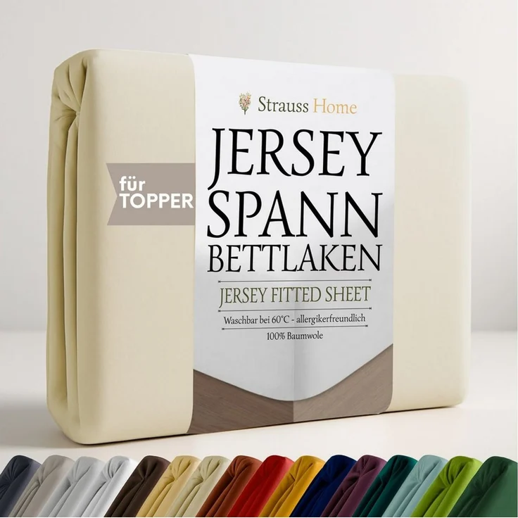 Strauss Home Spannbettlaken Premium Topper Spannbettlaken 150GSM für Matratzen-Topper 10cm Höhe, Gummizug: Rundumgummi, für Topper mit einer Höhe von 10cm, OEKO-TEX zertifiziert – Bild 5