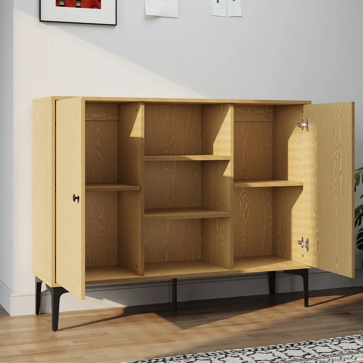 SONNI Sideboard Eichenfarbenes Sideboard, Schließfach mit großem Fassungsvermögen – Bild 3